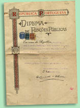 Diploma de Funes Pblicas de Afonso Bourbon e Menezes, 1927 BNP Esp. N13/105
