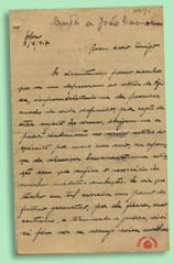 Carta de Domingos Lavadinho a João Camoesas, 8 Fev. 1917 BNP Esp. N41/1