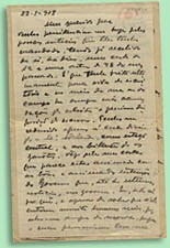 Carta de Vasco Lopes de Mendonça a seu pai Henrique Lopes de Mendonça, 22 Jan. 1918 BNP Esp. N53/647