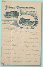 Carta de Eça de Queirós a Emília de Castro, 1900 Fev. 20. BNP Esp. E1/210