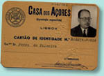 Cartão de identidade de Pedro da Silveira como membro da Casa dos Açores, 1958 BNP Esp. E39/cx. 6